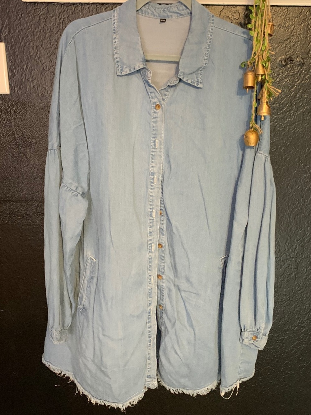 Blue Denim shirt dress jacket sz XXL - soft casual comfy oversize